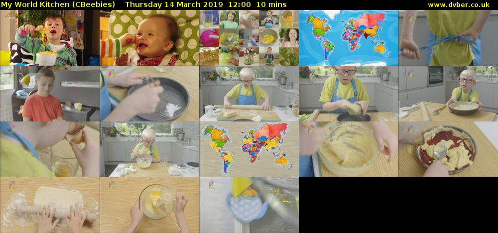 My World Kitchen (CBeebies) Thursday 14 March 2019 12:00 - 12:10