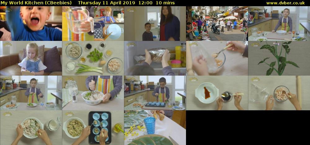 My World Kitchen (CBeebies) Thursday 11 April 2019 12:00 - 12:10
