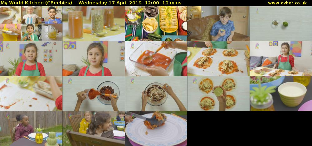 My World Kitchen (CBeebies) Wednesday 17 April 2019 12:00 - 12:10