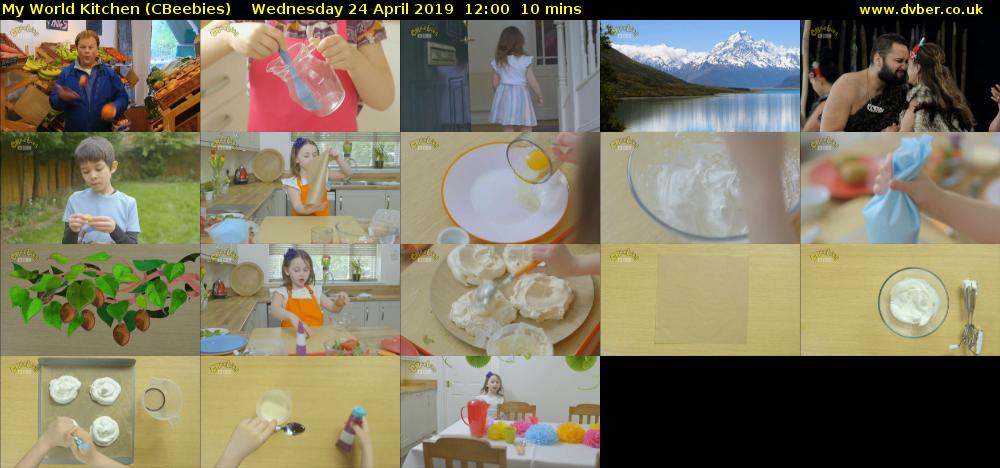 My World Kitchen (CBeebies) Wednesday 24 April 2019 12:00 - 12:10