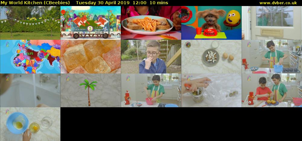 My World Kitchen (CBeebies) Tuesday 30 April 2019 12:00 - 12:10