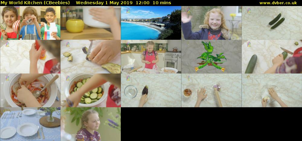 My World Kitchen (CBeebies) Wednesday 1 May 2019 12:00 - 12:10