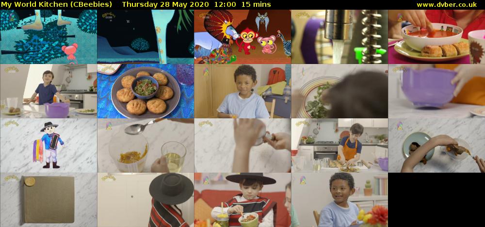 My World Kitchen (CBeebies) Thursday 28 May 2020 12:00 - 12:15
