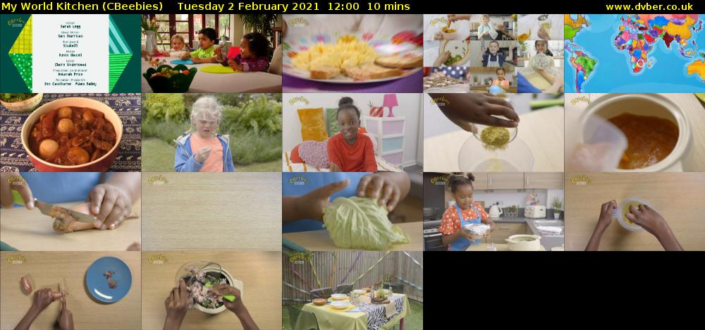 My World Kitchen (CBeebies) Tuesday 2 February 2021 12:00 - 12:10