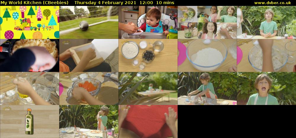 My World Kitchen (CBeebies) Thursday 4 February 2021 12:00 - 12:10
