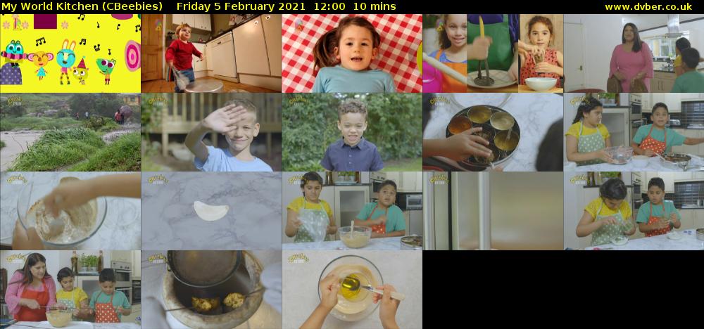 My World Kitchen (CBeebies) Friday 5 February 2021 12:00 - 12:10