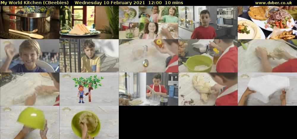 My World Kitchen (CBeebies) Wednesday 10 February 2021 12:00 - 12:10
