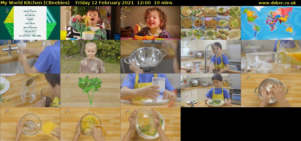 My World Kitchen (CBeebies) Friday 12 February 2021 12:00 - 12:10