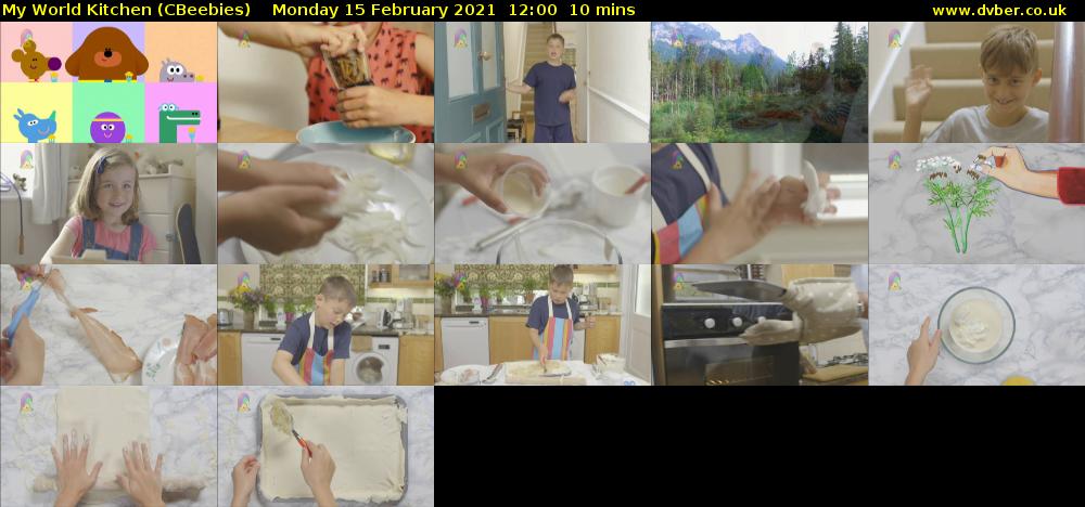 My World Kitchen (CBeebies) Monday 15 February 2021 12:00 - 12:10
