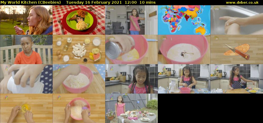 My World Kitchen (CBeebies) Tuesday 16 February 2021 12:00 - 12:10