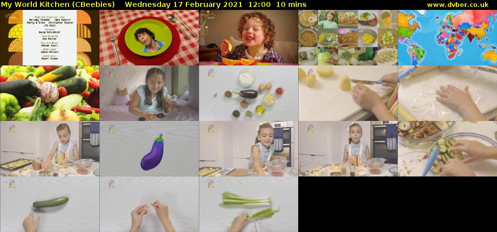 My World Kitchen (CBeebies) Wednesday 17 February 2021 12:00 - 12:10