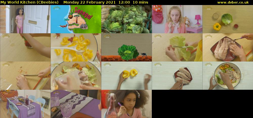 My World Kitchen (CBeebies) Monday 22 February 2021 12:00 - 12:10