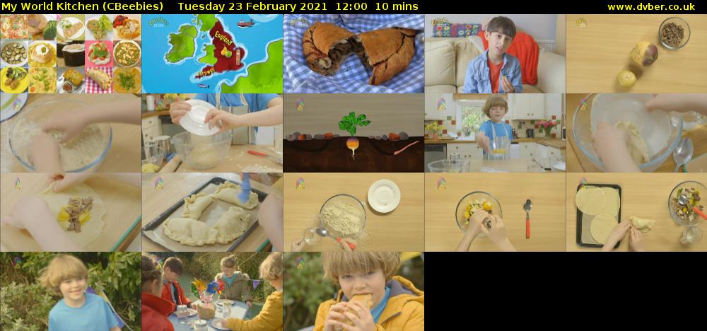 My World Kitchen (CBeebies) Tuesday 23 February 2021 12:00 - 12:10