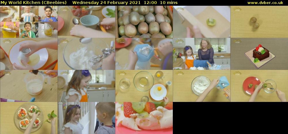 My World Kitchen (CBeebies) Wednesday 24 February 2021 12:00 - 12:10