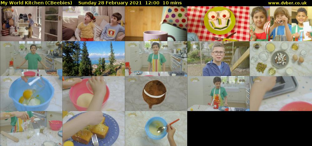 My World Kitchen (CBeebies) Sunday 28 February 2021 12:00 - 12:10