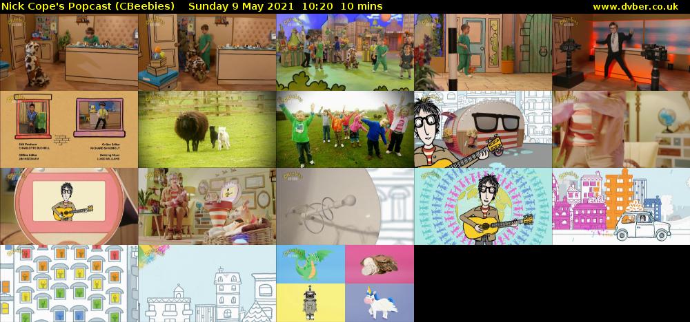 Nick Cope's Popcast (CBeebies) Sunday 9 May 2021 10:20 - 10:30