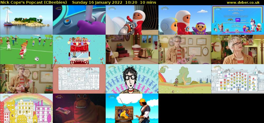 Nick Cope's Popcast (CBeebies) Sunday 16 January 2022 10:20 - 10:30