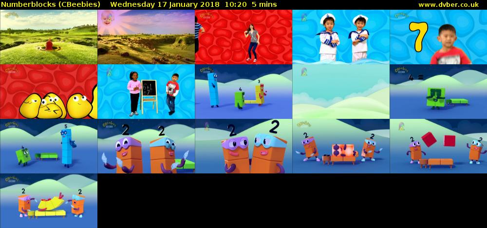 Numberblocks (CBeebies) Wednesday 17 January 2018 10:20 - 10:25