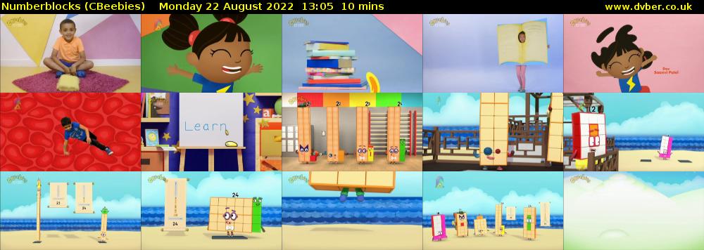 Numberblocks (CBeebies) Monday 22 August 2022 13:05 - 13:15