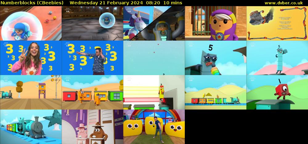 Numberblocks (CBeebies) Wednesday 21 February 2024 08:20 - 08:30