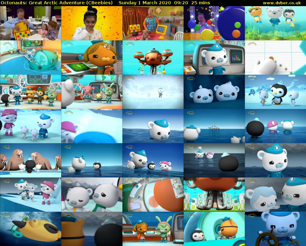 Octonauts: Great Arctic Adventure (CBeebies) Sunday 1 March 2020 09:20 - 09:45