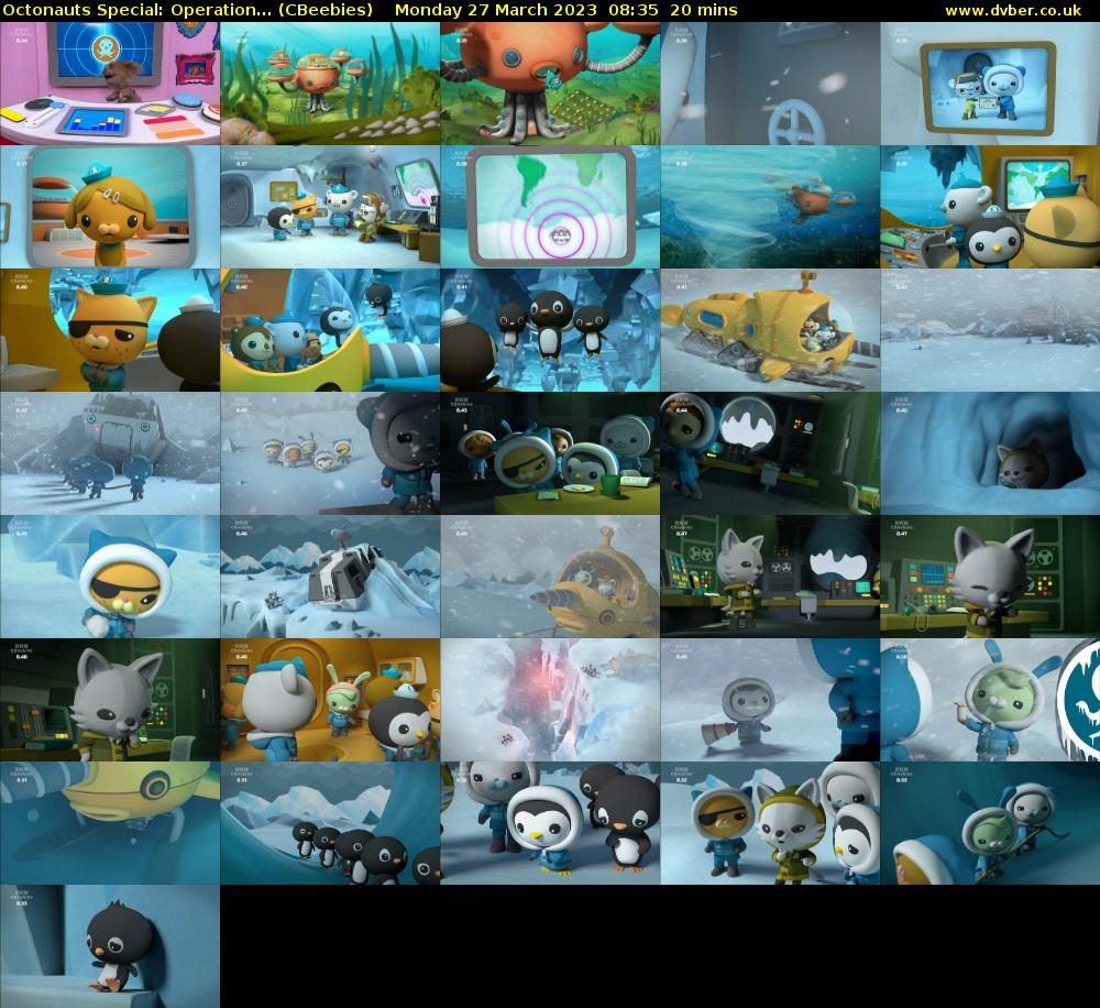 Octonauts Special: Operation... (CBeebies) Monday 27 March 2023 08:35 - 08:55