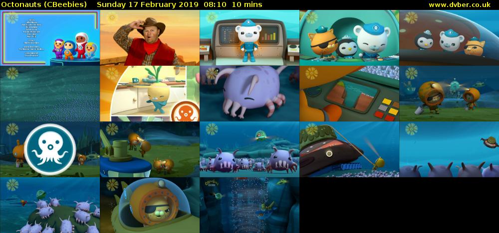 Octonauts (CBeebies) Sunday 17 February 2019 08:10 - 08:20