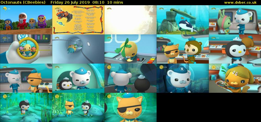 Octonauts (CBeebies) Friday 26 July 2019 08:10 - 08:20