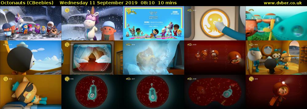 Octonauts (CBeebies) Wednesday 11 September 2019 08:10 - 08:20