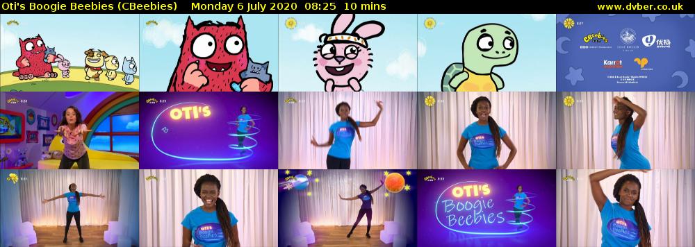 Oti's Boogie Beebies (CBeebies) Monday 6 July 2020 08:25 - 08:35