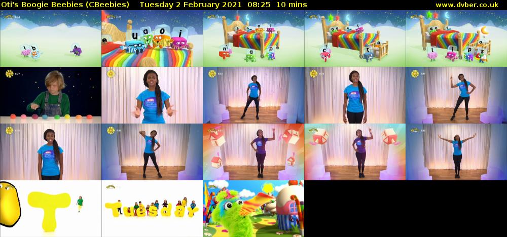 Oti's Boogie Beebies (CBeebies) Tuesday 2 February 2021 08:25 - 08:35