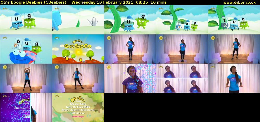 Oti's Boogie Beebies (CBeebies) Wednesday 10 February 2021 08:25 - 08:35