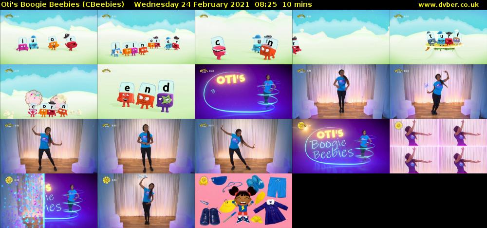 Oti's Boogie Beebies (CBeebies) Wednesday 24 February 2021 08:25 - 08:35