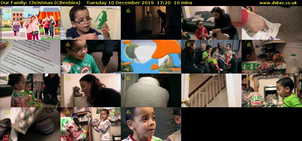 Our Family: Christmas (CBeebies) Tuesday 10 December 2019 17:20 - 17:30
