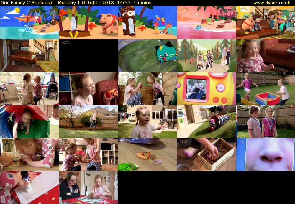 Our Family (CBeebies) Monday 1 October 2018 14:55 - 15:10