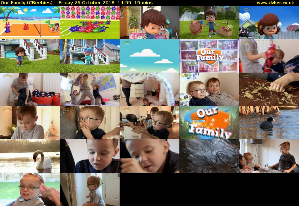Our Family (CBeebies) Friday 26 October 2018 14:55 - 15:10
