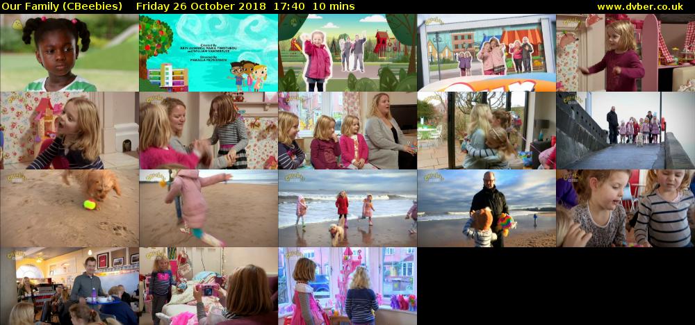 Our Family (CBeebies) Friday 26 October 2018 17:40 - 17:50