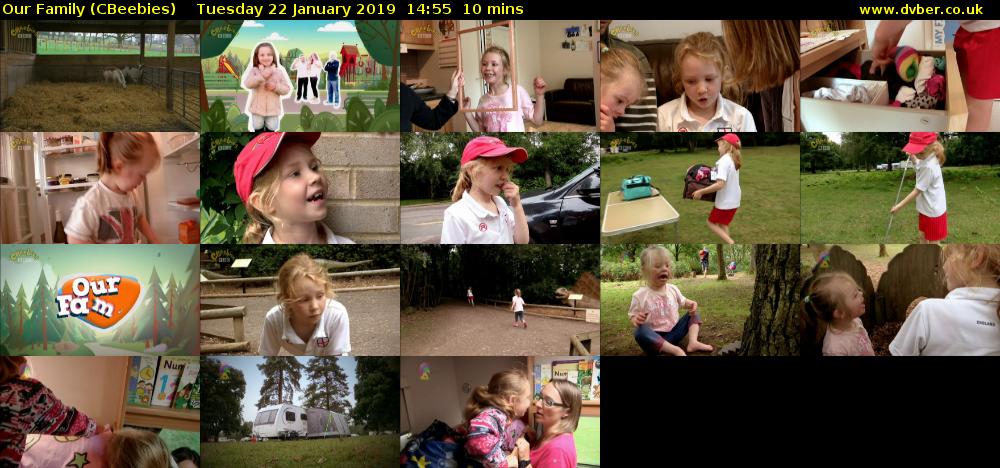 Our Family (CBeebies) Tuesday 22 January 2019 14:55 - 15:05