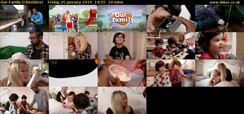 Our Family (CBeebies) Friday 25 January 2019 14:55 - 15:05
