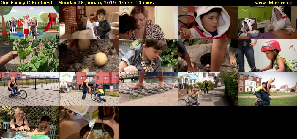 Our Family (CBeebies) Monday 28 January 2019 14:55 - 15:05