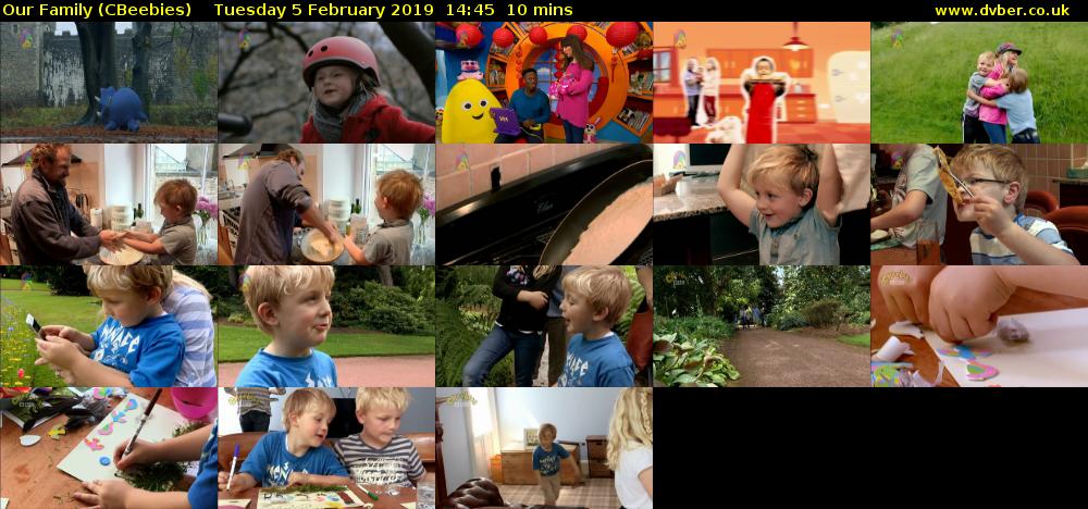 Our Family (CBeebies) Tuesday 5 February 2019 14:45 - 14:55