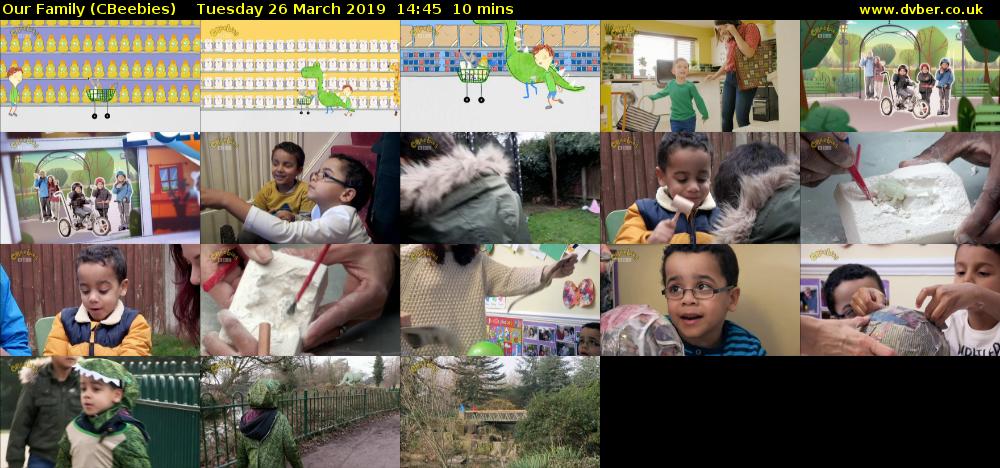 Our Family (CBeebies) Tuesday 26 March 2019 14:45 - 14:55