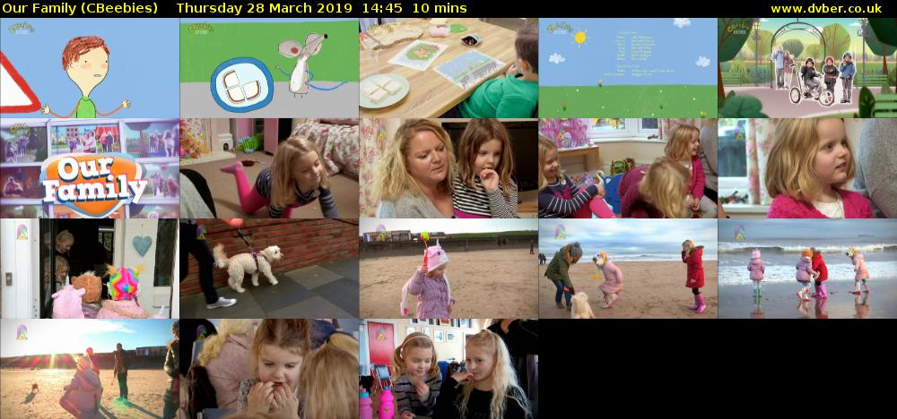 Our Family (CBeebies) Thursday 28 March 2019 14:45 - 14:55