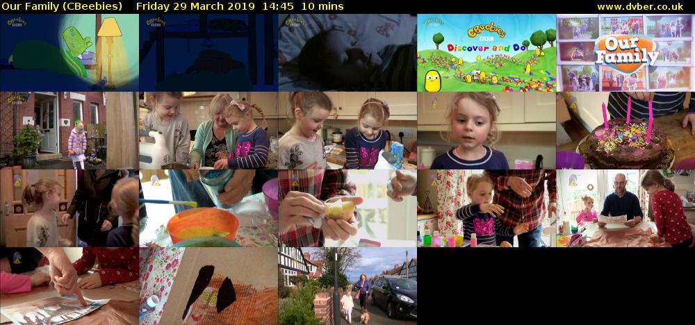 Our Family (CBeebies) Friday 29 March 2019 14:45 - 14:55