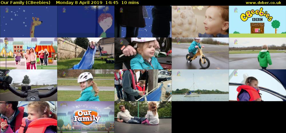 Our Family (CBeebies) Monday 8 April 2019 14:45 - 14:55