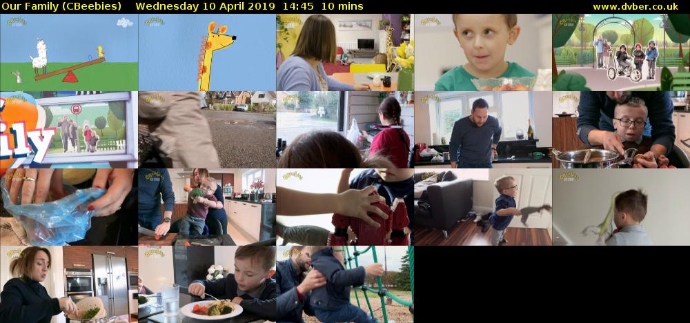 Our Family (CBeebies) Wednesday 10 April 2019 14:45 - 14:55