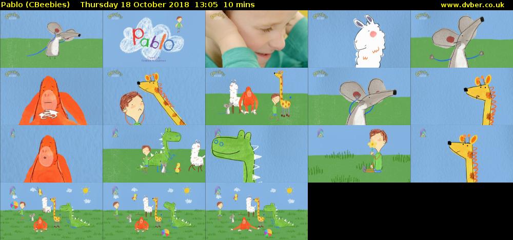 Pablo (CBeebies) Thursday 18 October 2018 13:05 - 13:15