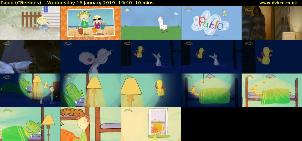 Pablo (CBeebies) Wednesday 16 January 2019 14:40 - 14:50