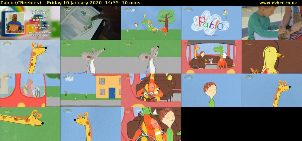 Pablo (CBeebies) Friday 10 January 2020 14:35 - 14:45