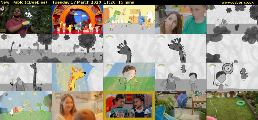 Pablo (CBeebies) Tuesday 17 March 2020 11:20 - 11:35